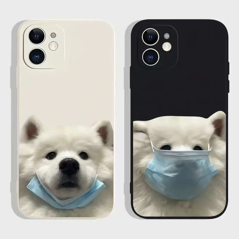

cute dog phone cover for iphone 11 12 mini 13 pro max 14 xr xs x camera protect shockproof shell silicon case for iphone 7plus 8