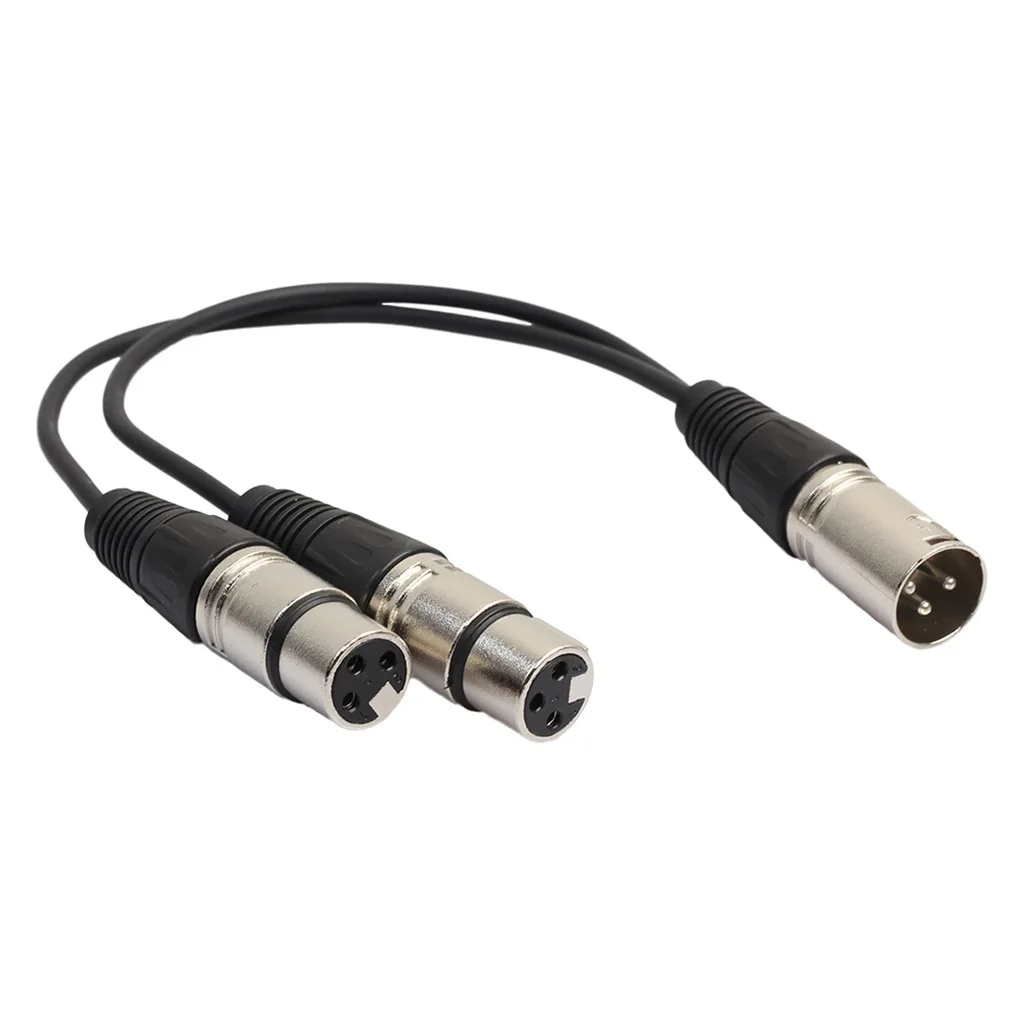 

1 XLR Male to 2 XLR Female Microphone Audio Cable Splitter