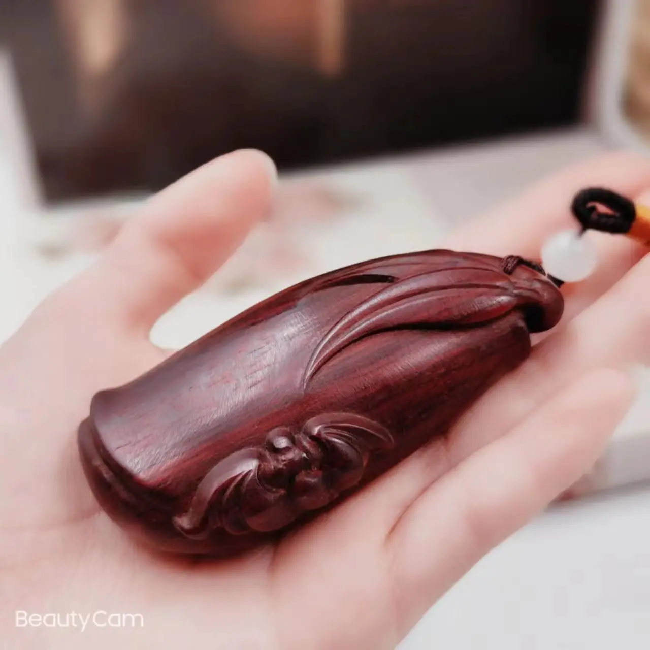 Деревянная резная бамбуковая летучая мышь из красного дерева