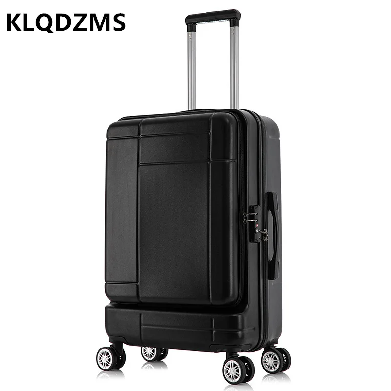 KLQDZMS New Business Travel Case with Wheels Front Opening Storage Laptop 20 Inch Boarding Case Girls Hand Luggage