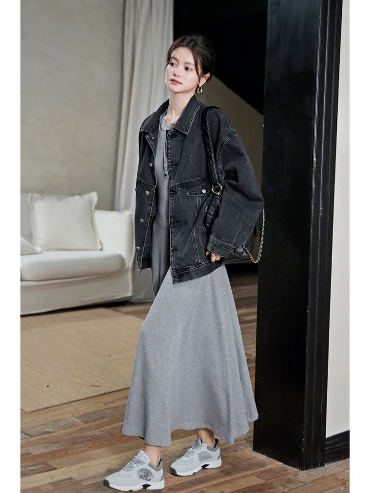 [Специальное предложение Double 2 трикотажное платье с высокой эластичностью и