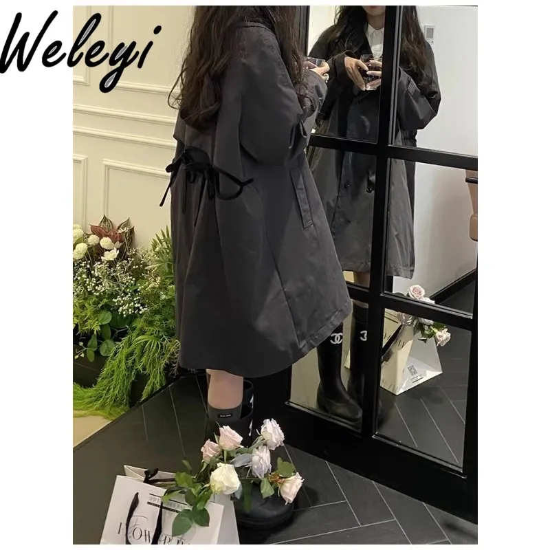 Свободный плащ в американском стиле ретро для пары осенне-зимний милый очень