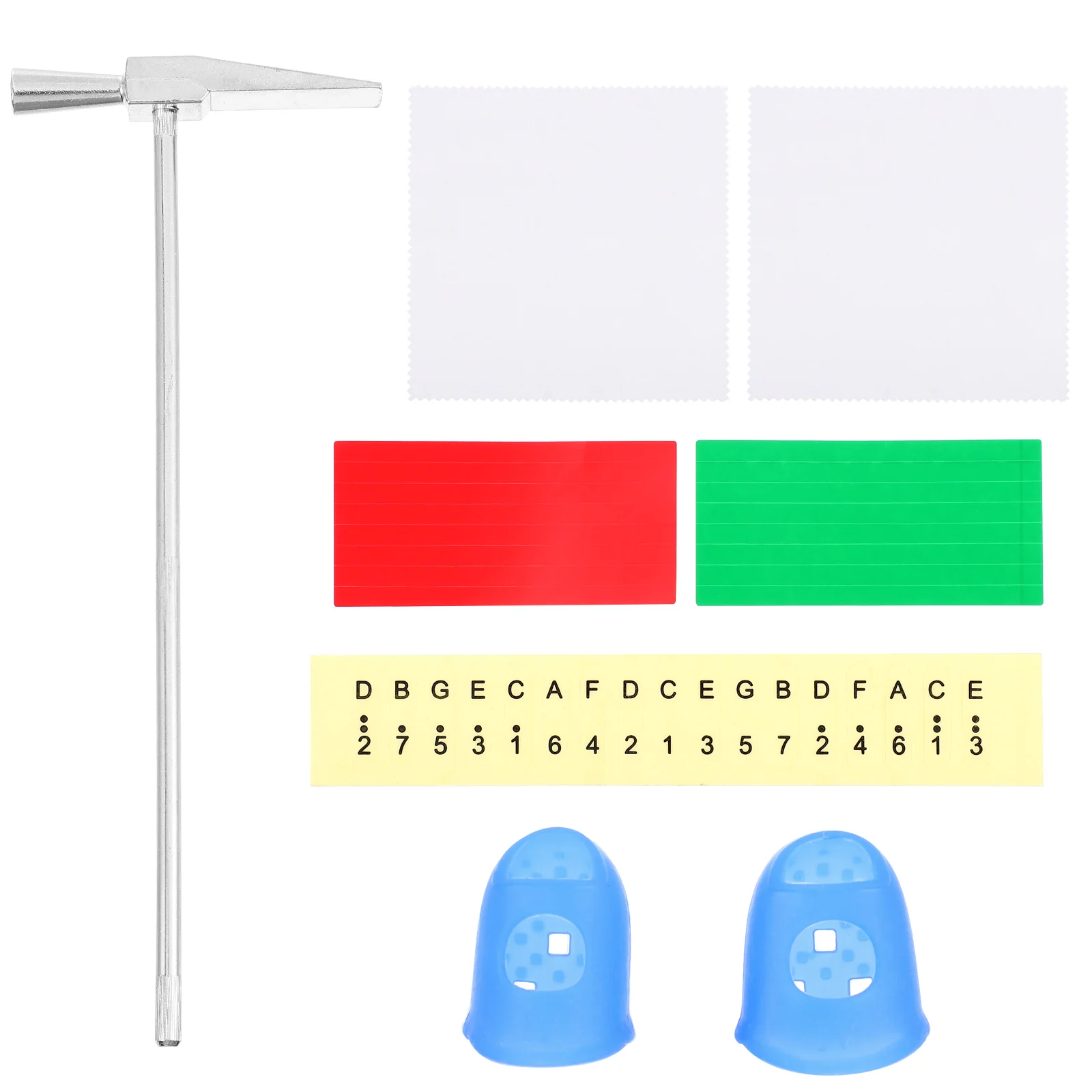 

1 Set Bright Stickers Anti-slip Tuning Hammer Thumb Piano Cloth Scale Stickers