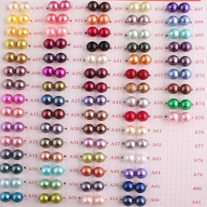 ABS Pearls Colored Imitation Acrylic Loose Round Pearl Beads 6mm to 30mm A50 Grey Colorful Bubblegum Bead with Hole For Women