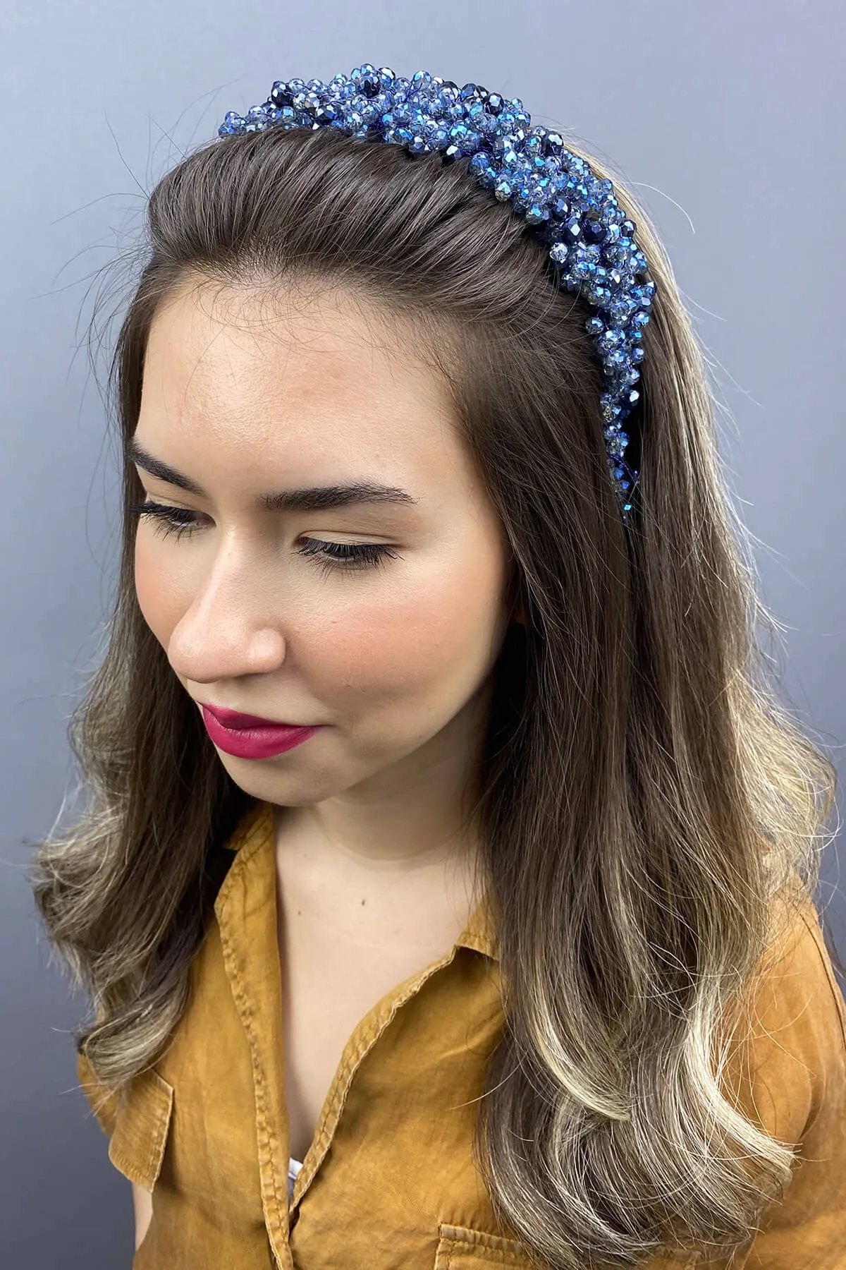 

Indigo Blue Asian Crystal Bridal Hair Accessory