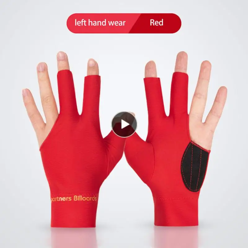 

Soft Billiards Non Slip Breathable Gloves Silky Fabric Sweat Wicking Billiard Gloves Anti Slip Design Elastic Design Breathable