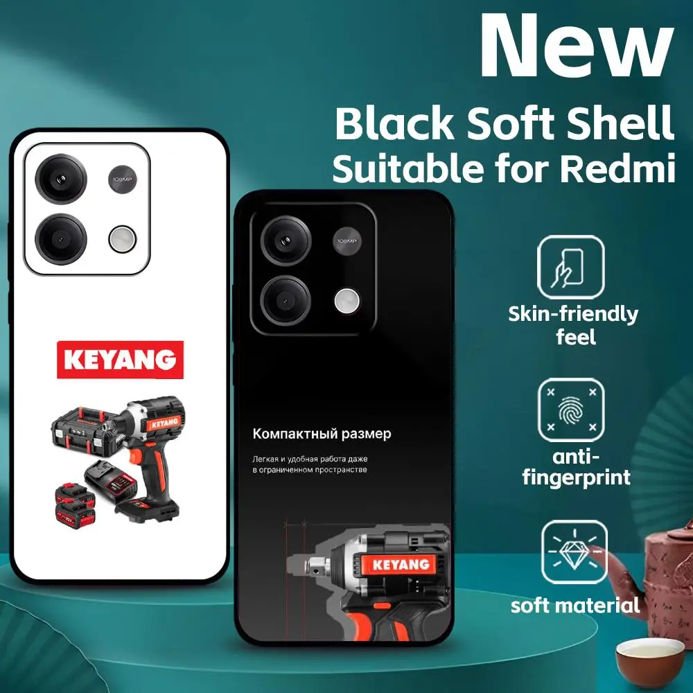 Фото Чехол для телефона Keyang для Xiaomi Redmi17 14C 13C 12C Note 15 14 13 12 Pro Plus S, мягкий черный чехол для телефона. №4