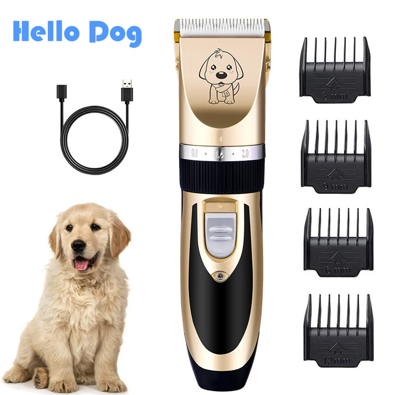 

Electric Pet Hair Clippers Dog Haircut Trimmer Shaver USB Rechargeable Cat Hair Cutting Remover Machine Grooming Kit