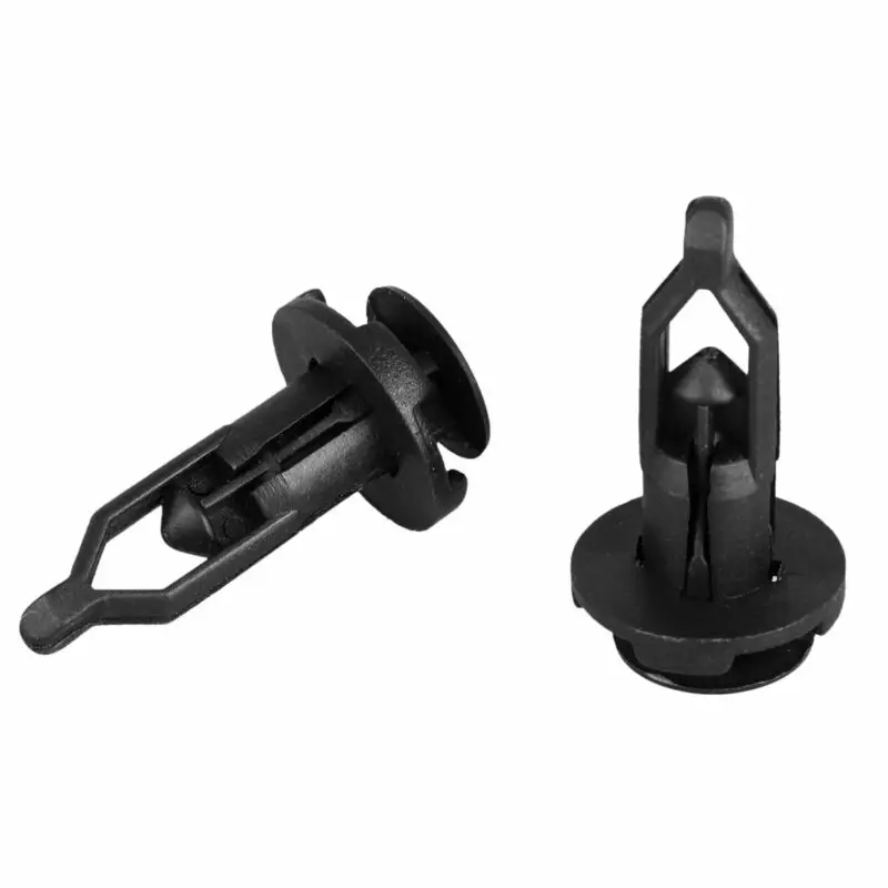 

100* 9mm Fender Bumper Retainer Rivet Fasteners Clips Durable Black Plastic Accessories Universal For Side Skirts/ Bumpers