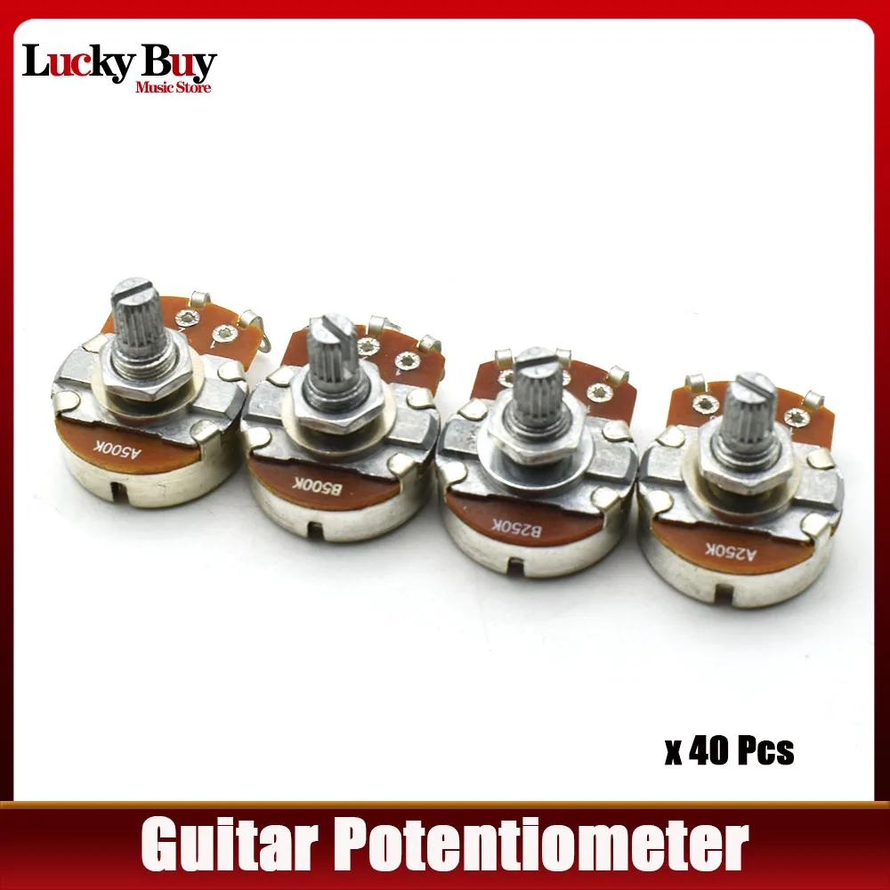 

40pcs Long Short Split Shaft 18mm Guitar Volume Tone Pots Potentiometer For ELectric Guitar Bass Parts & Accessories