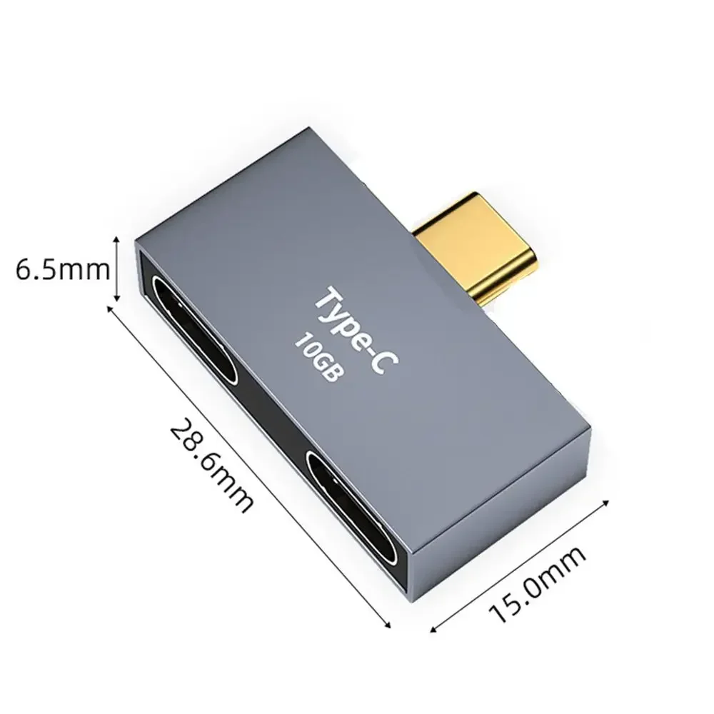 Разъем-удлинитель 1–2 Адаптер Type-C Разветвитель Передача данных USB C «папа» на двойное зарядное устройство USB C «мама» PD (art.: 3920ce89f4e23) - 3920ce89f4e23