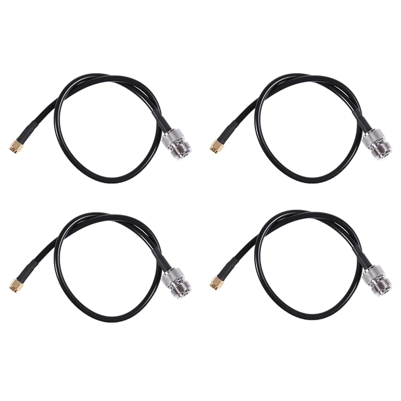 

4X RP-SMA Male To N Type Female Connector Cable Black 40CM