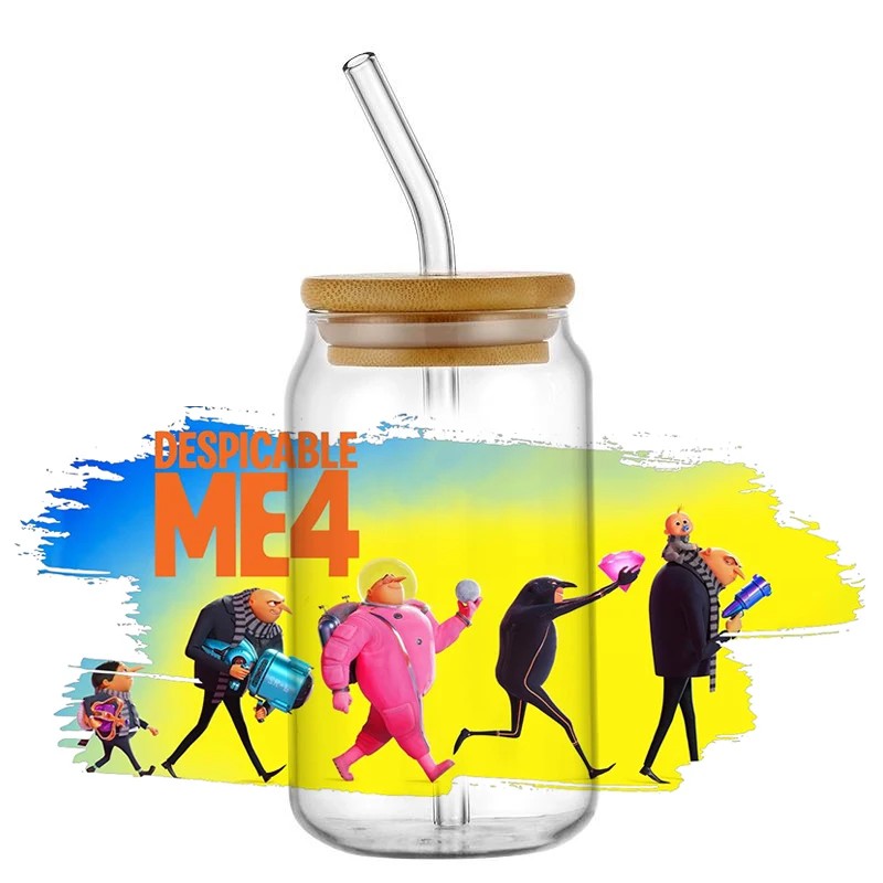 Miniso Миньоны Новый 30 смешанный дизайн популярный мультфильм UV DTF кружка Наклейка 3D