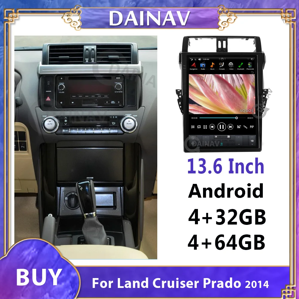 

Android 9.0 Vertical Screen Car Radio GPS Navigation For Toyota Land Cruiser Prado 2014 Car Auto Radio Stereo DVD Player
