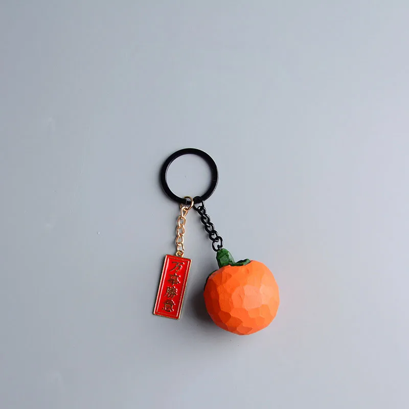 

Persimmon Wood Carving Ornaments Handicrafts Hand-carved Keychain Backpack Pendant Keychain Student Gift