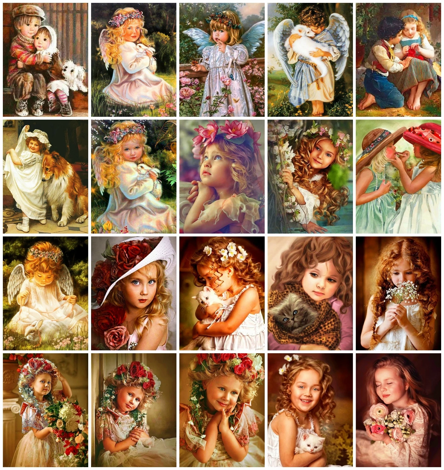 

AZQSD DIY Painting By Numbers Girl Angle Handpainted Frameless Oil Painting By Numbers Portrait On Canvas Acrylic Wall Decor