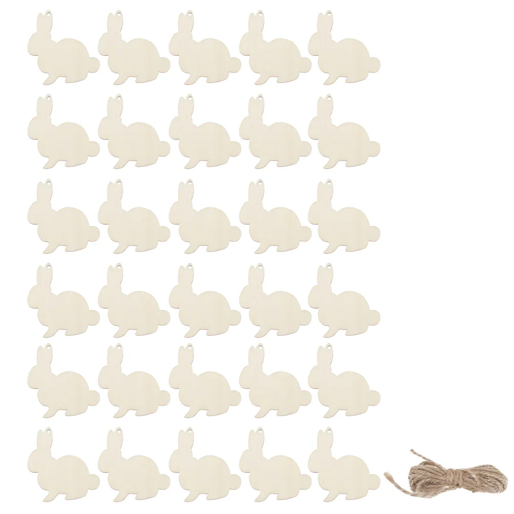 

Wooden Bunny Easter Wood Tags Crafts Rabbit Cutout Unfinished Shape Hanging Cutouts Hearts Party Chips Decorations Craft