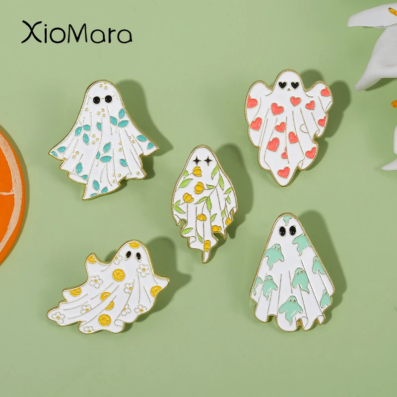 

Boo-tiful Enamel Pins Custom Halloween Spooky Ghost Brooches Lapel Badges Cartoon Funny Jewelry Gift for Kids Friends