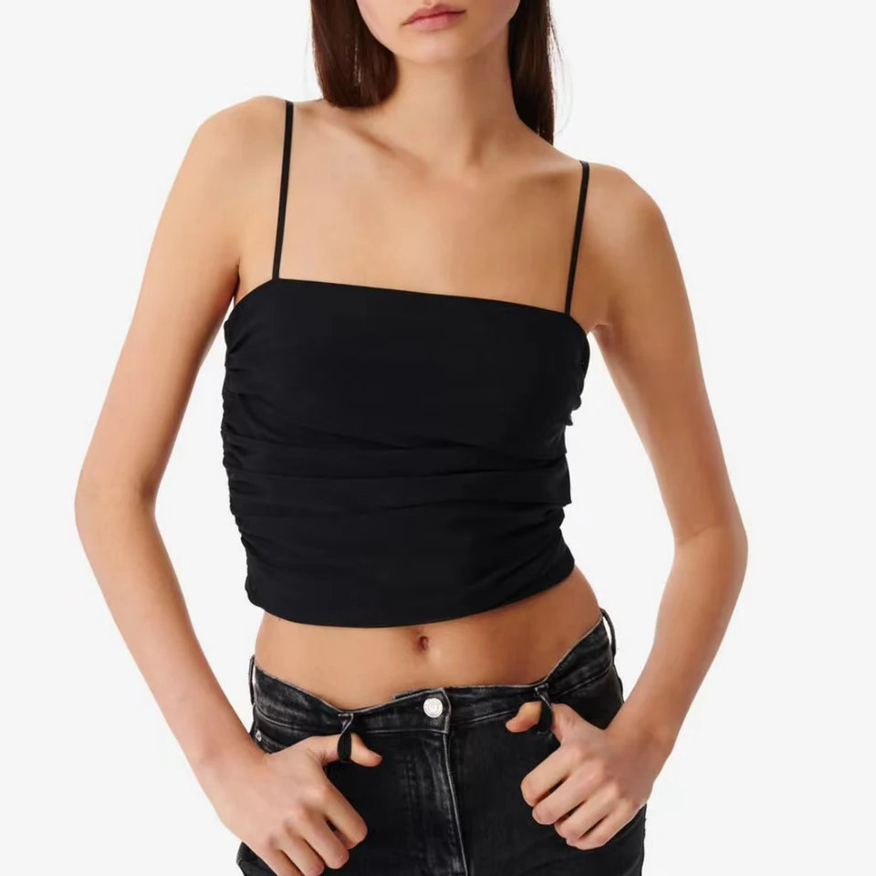 

Women Casual 2023 New Square Collar Sling Top Short Camisole