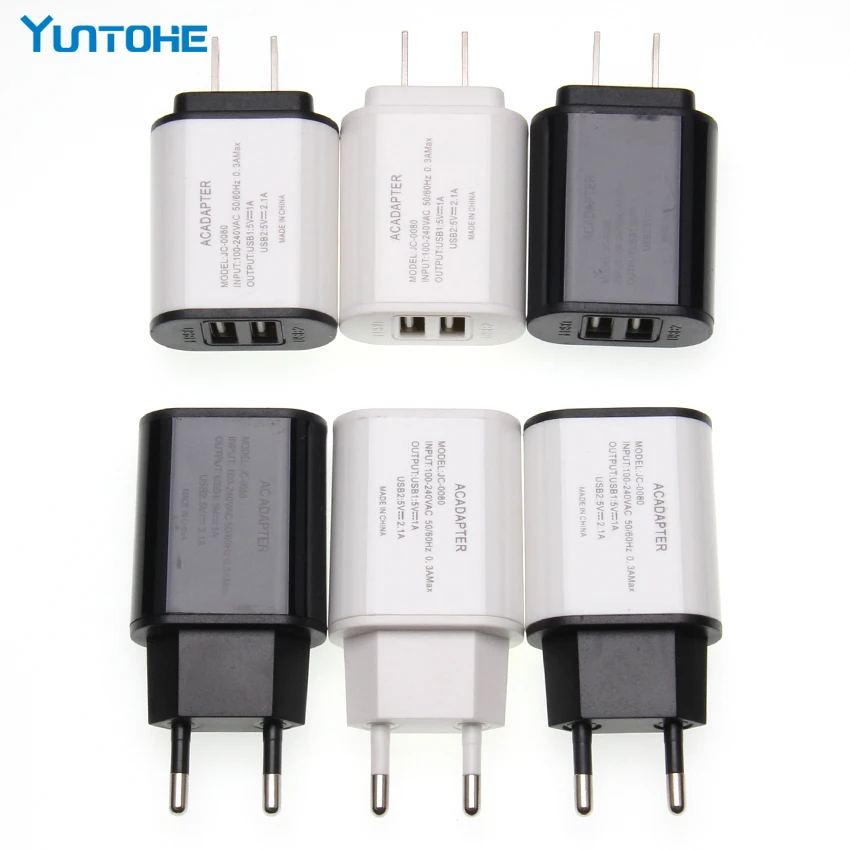 100 шт. 5 в 2 А двойной USB для Великобритании США ЕС дорожное настенное зарядное устройство адаптер для iPhone Samsung Xiaomi Универсальное зарядное устройство