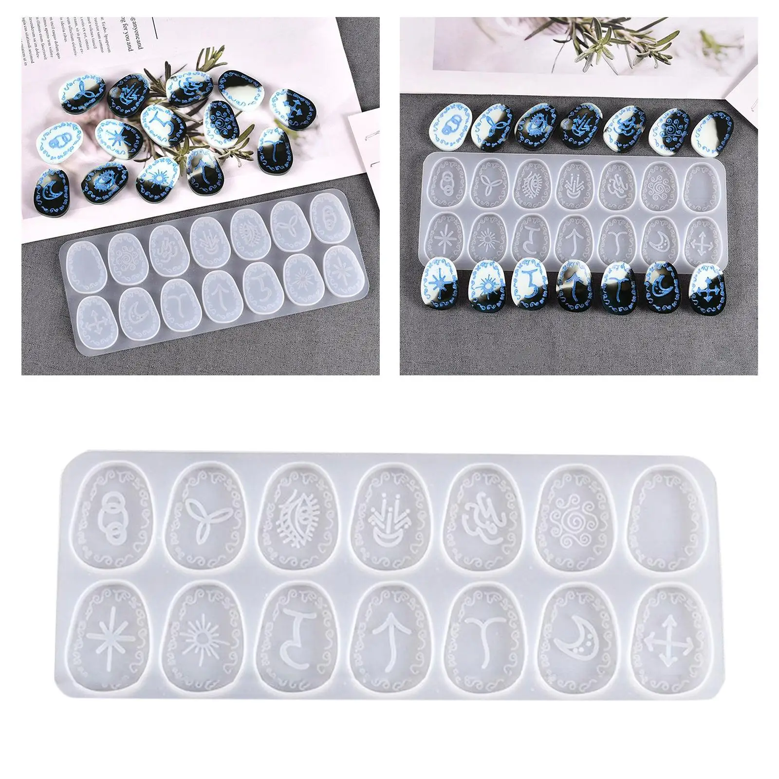 

Rune Stones Resin Mold for DIY Making Friend Gift Puzzle Soaps Crafts Making