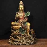 15 tibetan temple collection bronze painted imperial dragon lotus avalokitesvara buddha worship buddha town house exorcism