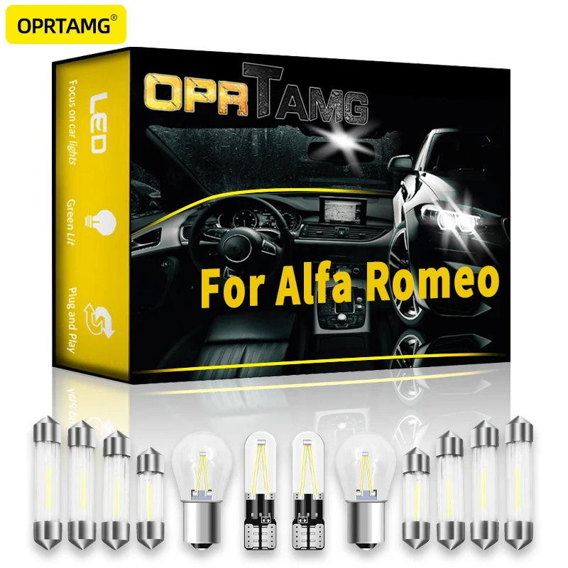 

OPRTAMG For Alfa Romeo Giulietta Mito Brera GT Spider Giulia 4C Stelvio 147 156 159 166 Vehicle LED Interior Light Kit Canbus
