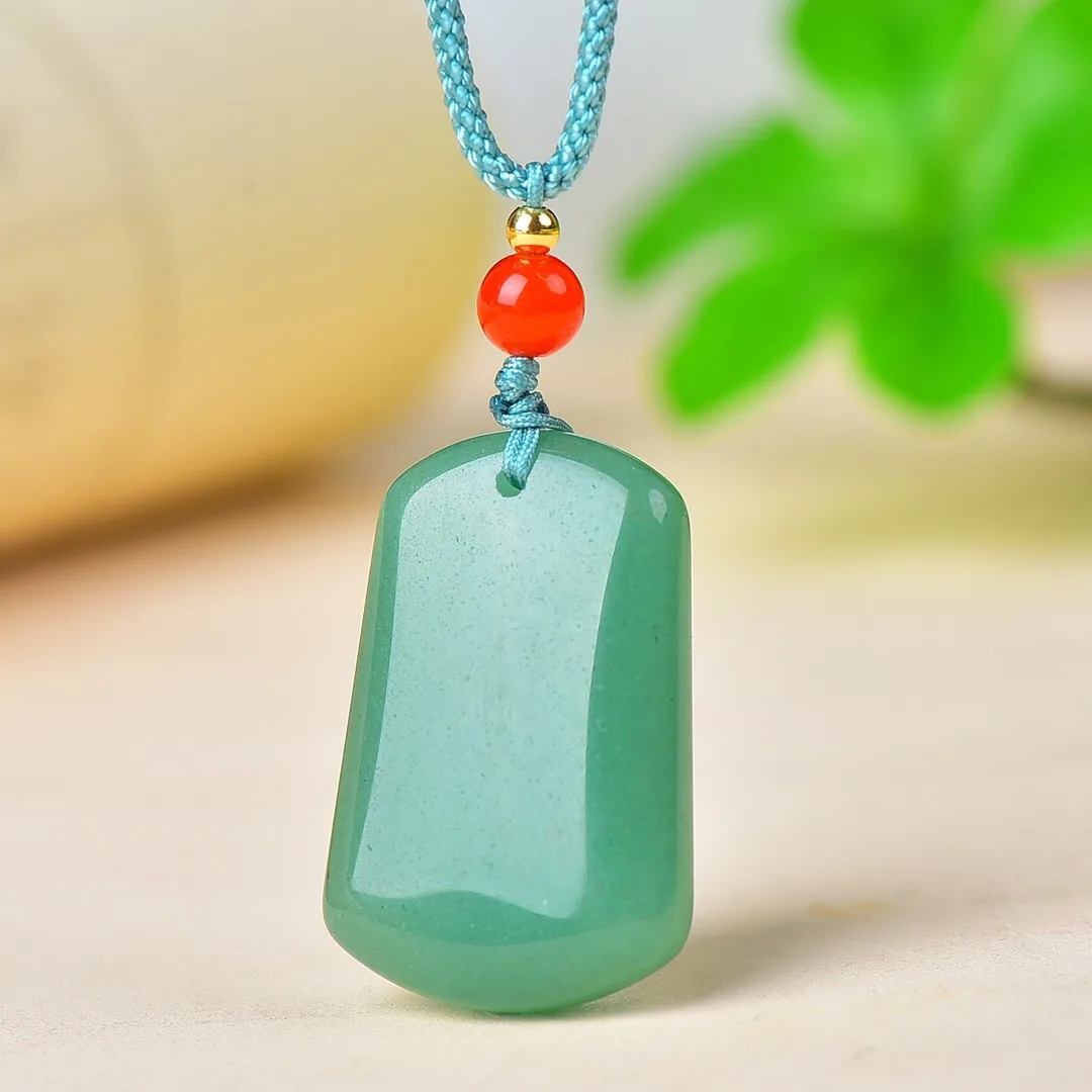 

21*32mm Natural Green Jade Pendant With Rope Chain Charm Necklace Women Fine Jewelry Myanmar Jadeite Necklaces Lucky Amulet Gift