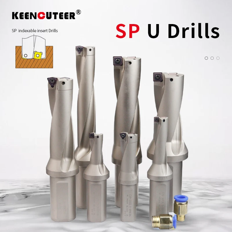 SP Series Drill Bites Insert Drill 11mm-49mm Depth 2D 3D 4D Indexable U Drill CNC for SPMG Machinery Lathes Water