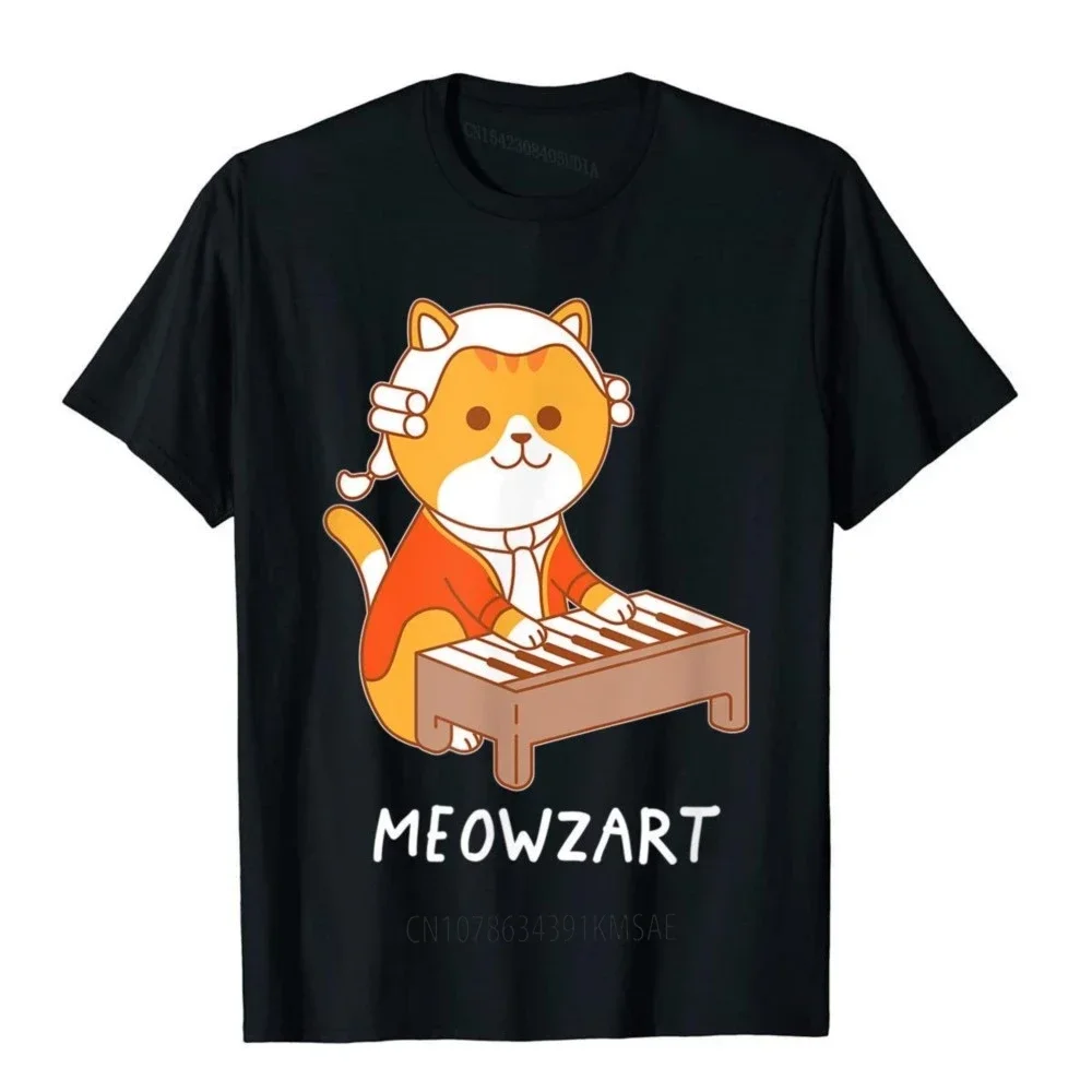 Футболка Meowzart с изображением кота забавная облегающая Мужская футболка игры в