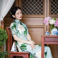 2022 cheongsam women qipao chinese dress qipao party vintage ao dai cheongsam printed dress elegant party dress oriental qipao
