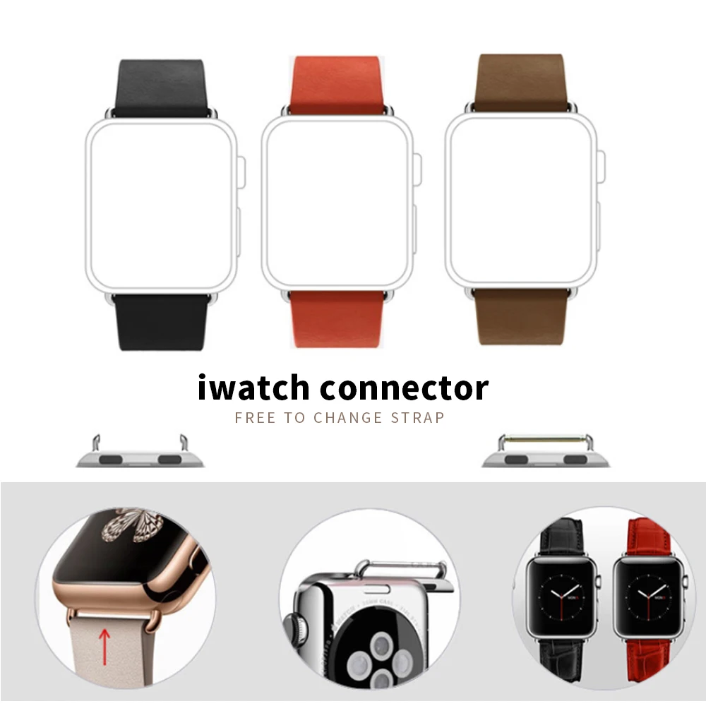 Adapter Connector For Apple Watch Band Series 8 7 6 SE 5 4 3 for iWatch Strap 42mm 38mm 44mm 49mm Stainless Steel Clasp Adaptor