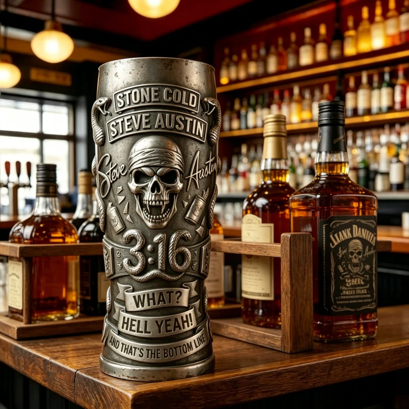 Фото 3D-эмблема Stone Cold Steve Austin с эффектом рельефа 