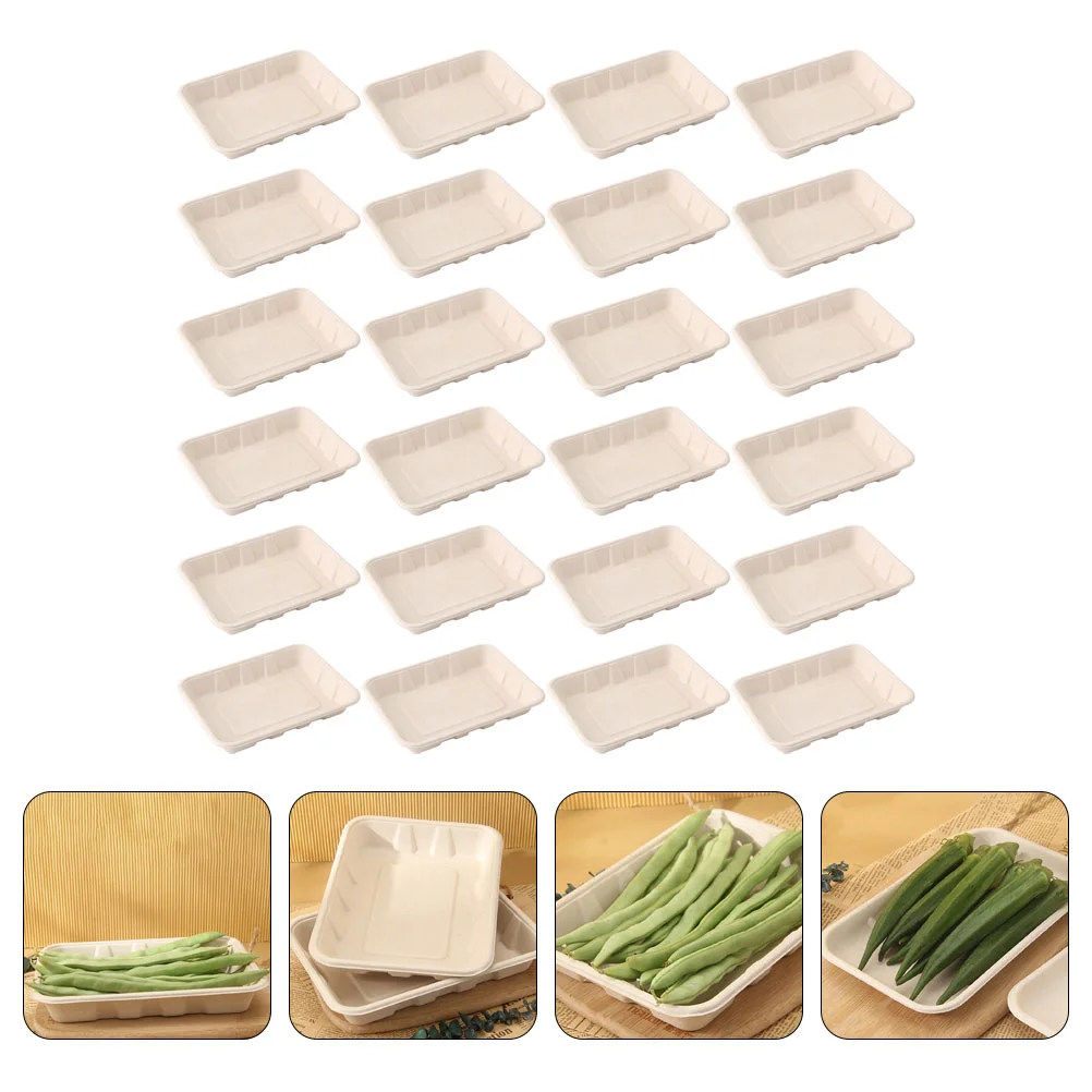 

50Pcs Salad Roaster Plate Dessert Paper Fruit Paper Appetizer Dinner Tray