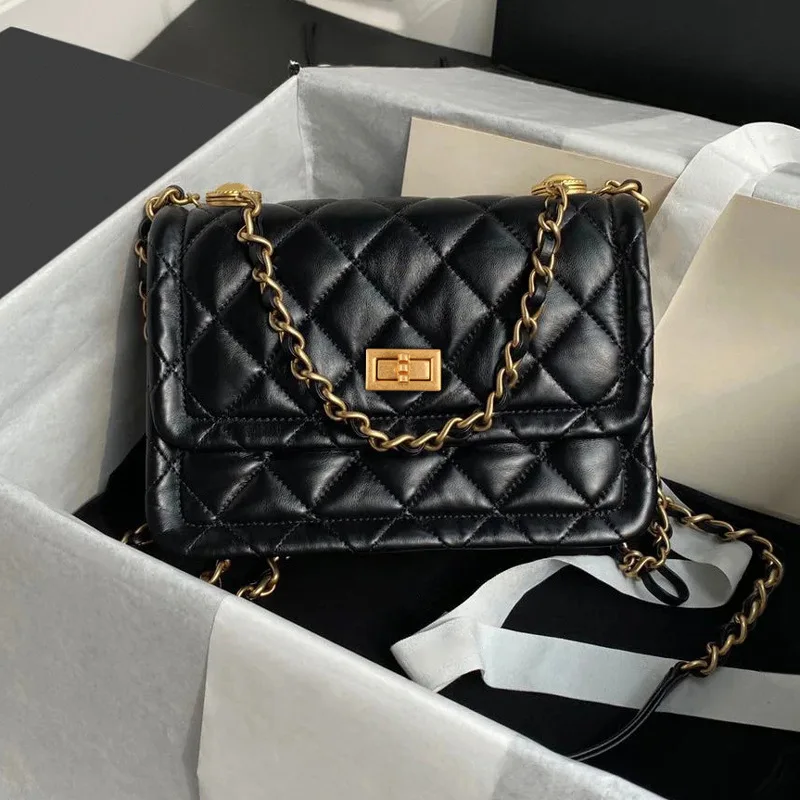 

Handbags for Women 2022 New Designer Brand Vintage Diamond Lattice Crossbody Bag High Quality Genuine Leather Dating Purses Cc