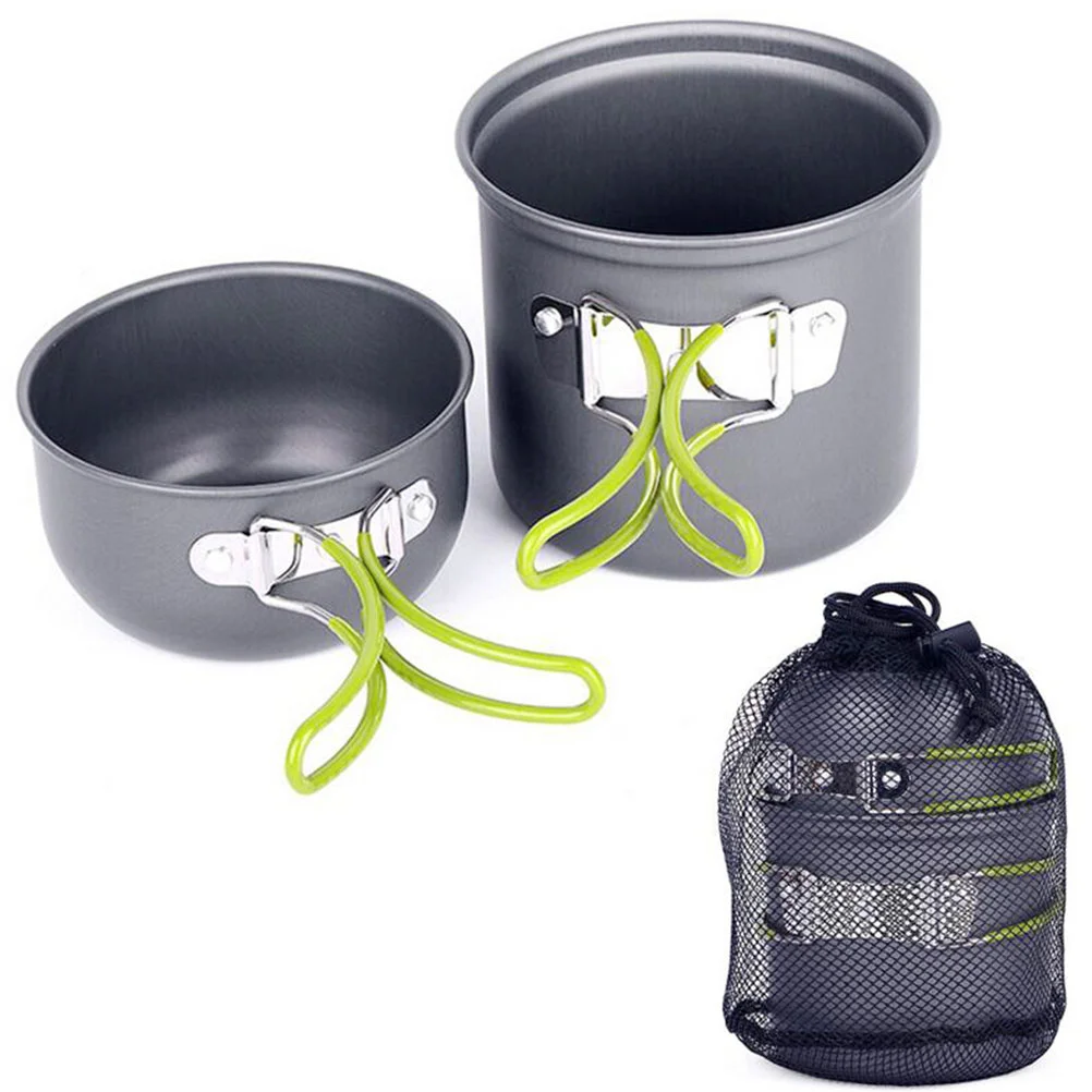

Pot Set Cooking Camping Cookware Pan Aluminium Foldable Hiking Outdoor Backpacking Utensils Supplies Folding Accessories