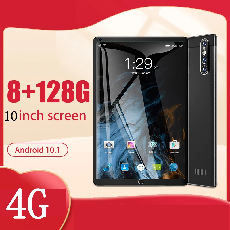 

2022 New 10.1 Inch Android 10.0 4G Call Phone Tablet 8GB RAM 128GB ROM WiFi Dual Card Student Tablet Business Tablet for Online