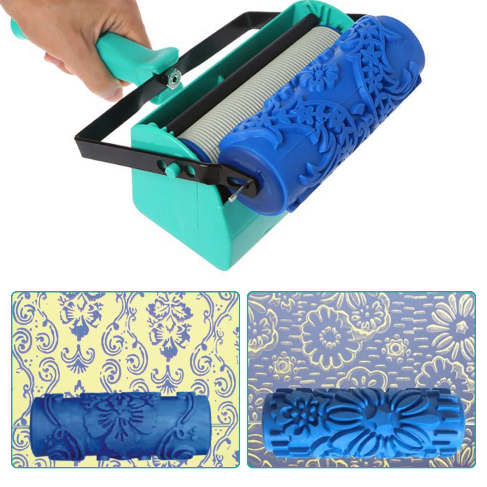 

Roller And Patterned Paint Machine Wall Tools 5" Rubber Roller Brush Tool Set 3D Pattern Wallpaper Room Decor Painting Machine