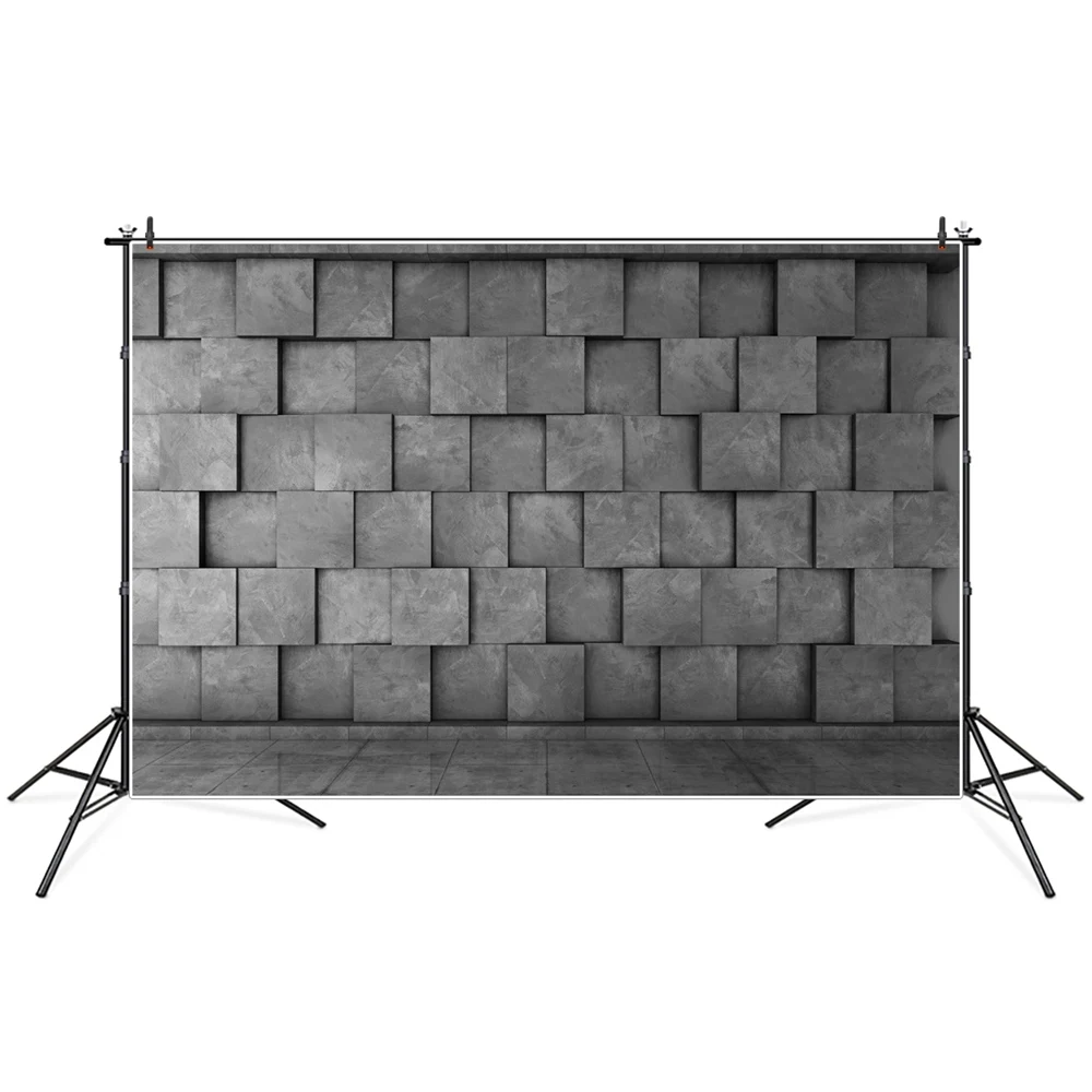 

Squared Stone Brick Wall Scene 3D Stereoscopic Photography Backdrops Custom Party Home Decoration Studio Photo Booth Backgrounds