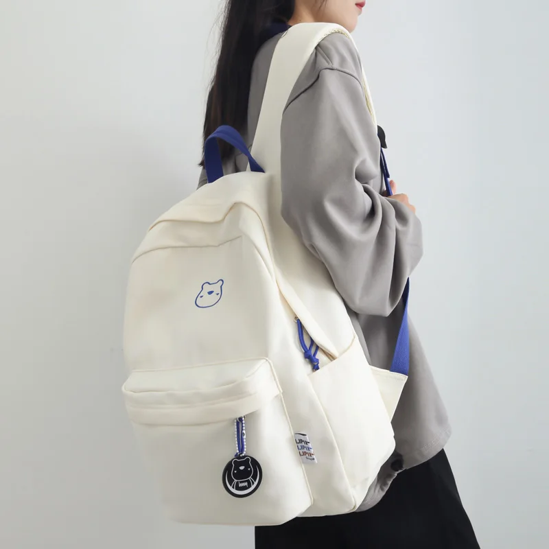 

Cool Cartoon Embroidery Women Backpack Female Waterproof Nylon Shoulder Bag Kawaii Travel Bookbag Schoolbag for Teenage Girls