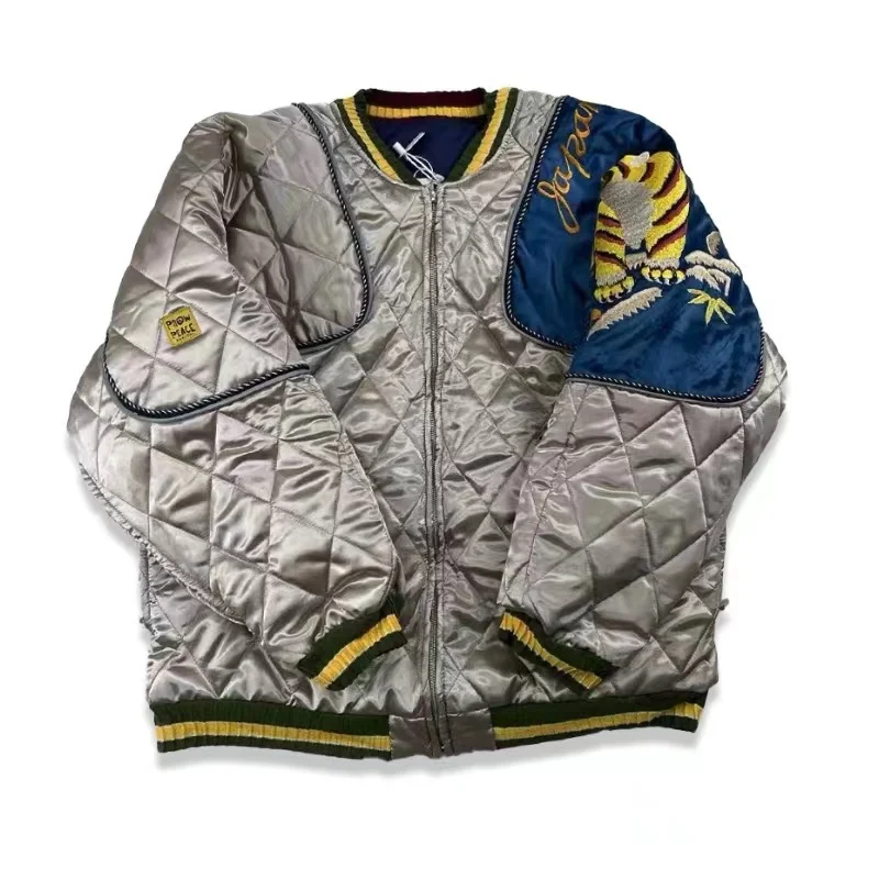 

Мужская и Женская Стеганая куртка с вышивкой капитал 23AW, осенняя, тигровая, модная, складная подушка, хлопковая куртка для зимы
