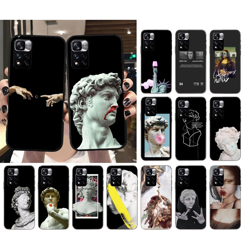 

Abstract Art Lines David Mona Lisa Phone Case for Xiaomi Redmi Note 12 Pro 11S 11 10 Pro 9Pro Note9 10S Redmi 10 9C 9A Funda