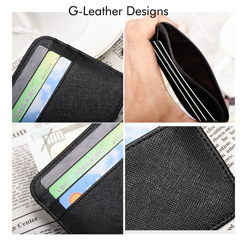 Fashion Cow Spilt Leather Card Holder Saffiano Leather Credit Card Cases RFID Blocking With 7 Card Slots Custom Initials Name
