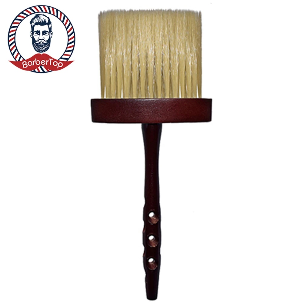 

Wooden Rat Tail Barbershop Hairdressing Broken Haircut Brush Long Handle Salon Hairdresser Neck Face Duster Brush Styling Tools
