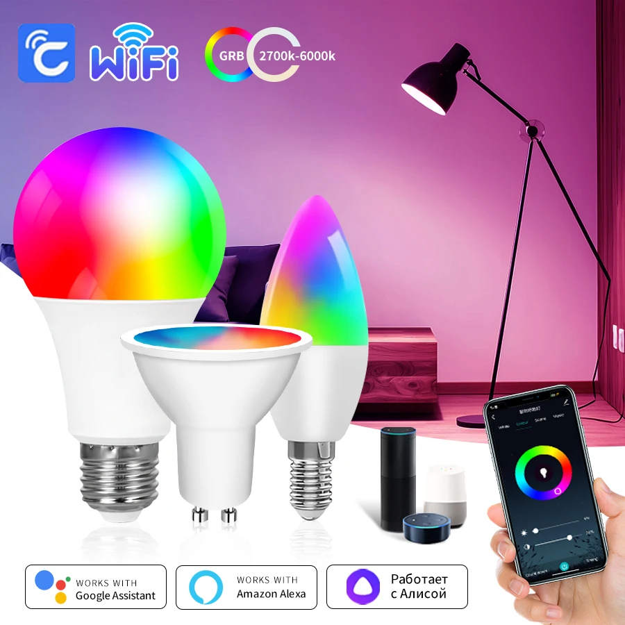 Умная светодиодная лампа Cozylife с Wi-Fi Bluetooth E27 RGB CW WW Alexa 110 В 220