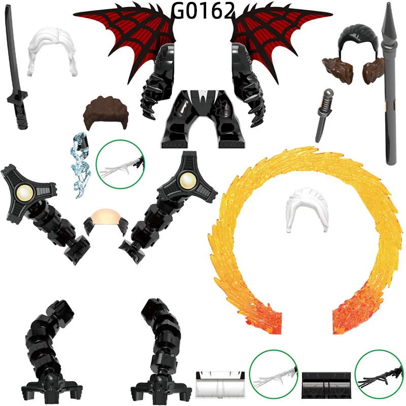 Экшн-фигурки копье крыло осьминог оружие брюки детали для волос модель блоков
