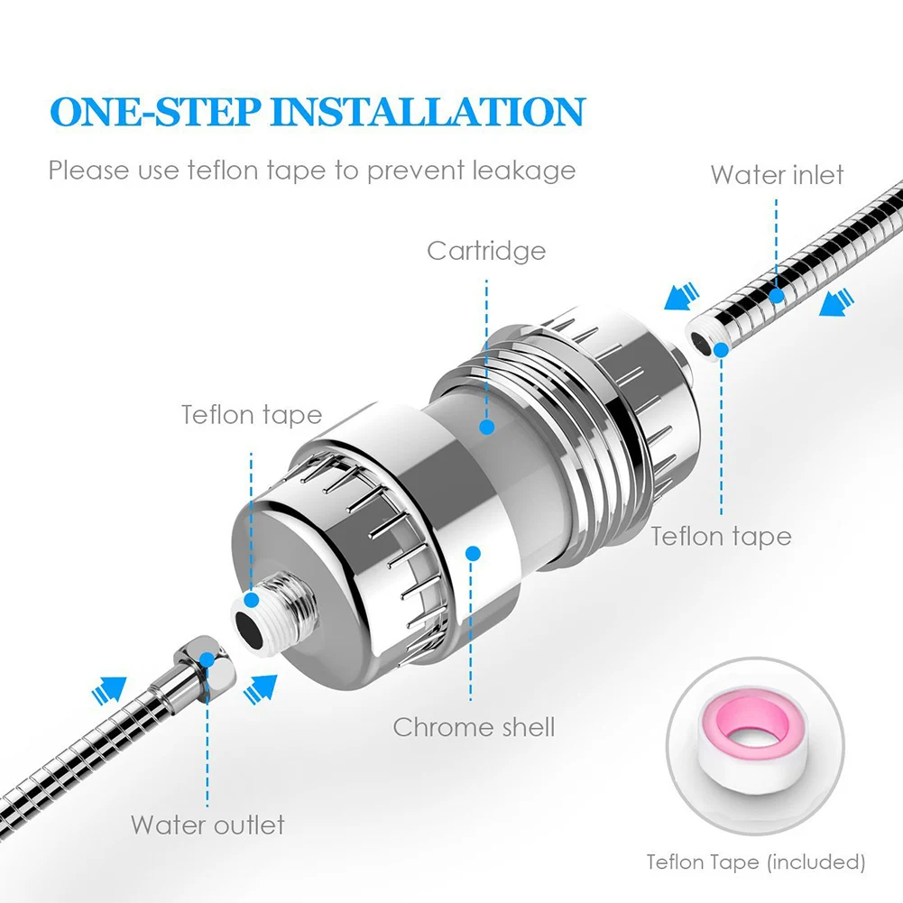 

20 Layers Shower Water Filter Remove Chlorine Heavy Metals Water Purification Filter Reduces Dry Itchy Skin Bathroom Accessories