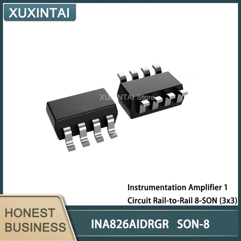 

5Pcs/Lot INA826AIDRGR INA826 Instrumentation Amplifier 1 Circuit Rail-to-Rail 8-SON (3x3)