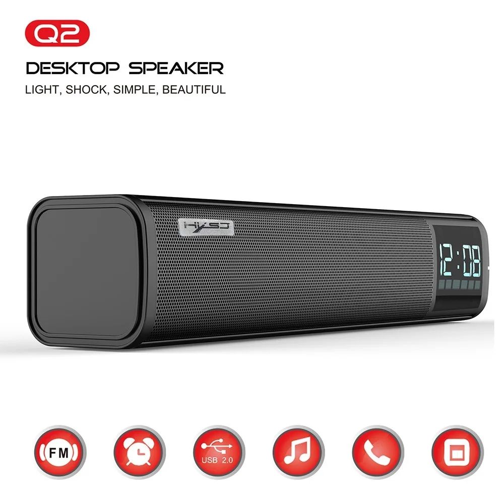 

Беспроводная портативная Bluetooth Колонка 10 Вт Цифровой дисплей ТВ звуковая панель 3D стерео Колонка Система домашнего кинотеатра для компьюте...