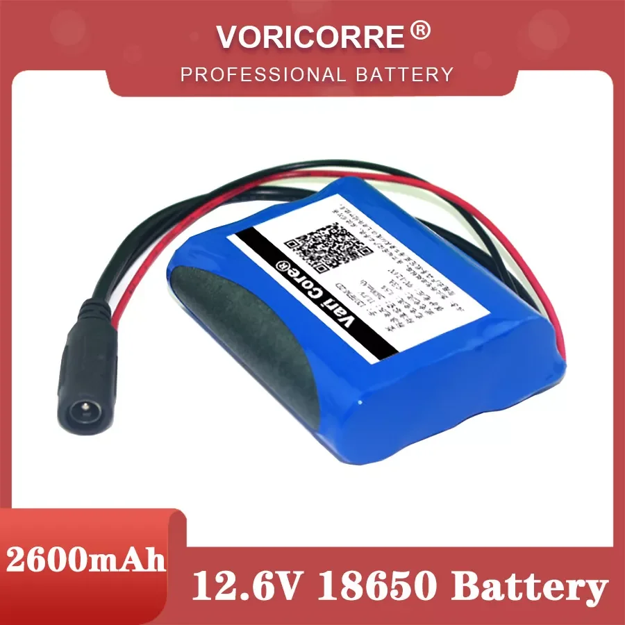 

NEW 12 V 2600 mAh lithium-ion Battery 12.6 V to 11.1 V CCTV Camera Rechargeable battery pack 18650 batteries